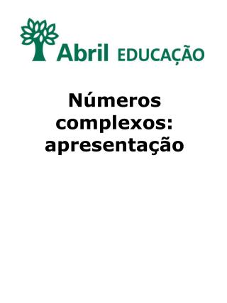 Números complexos: apresentação