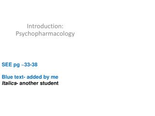 Introduction: Psychopharmacology