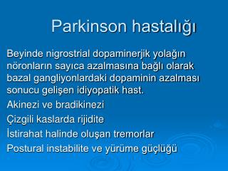 Parkinson hastalığı