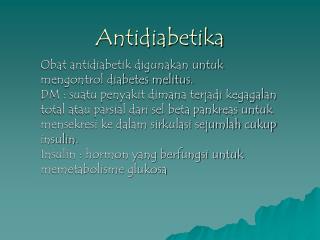 Antidiabetika