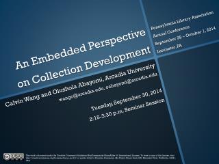 An Embedded Perspective on Collection Development