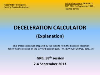 DECELERATION CALCULATOR