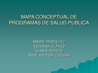 MAPA CONCEPTUAL DE PROGRAMAS DE SALUD PUBLICA