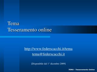 Tema Tesseramento online