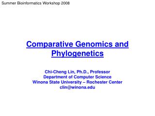 Comparative Genomics and Phylogenetics