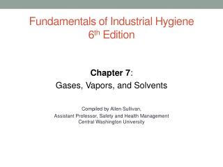 Fundamentals of Industrial Hygiene 6 th Edition