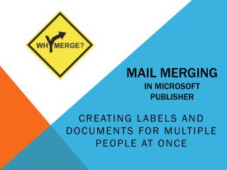 Mail Merging in Microsoft Publisher