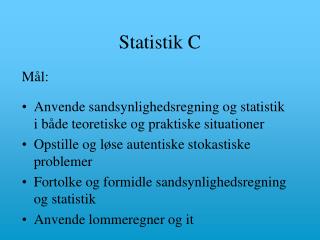 Statistik C