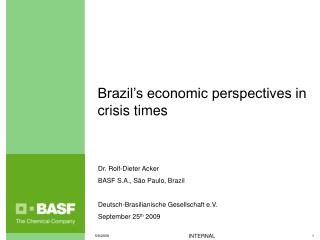 Brazil’s economic perspectives in crisis times