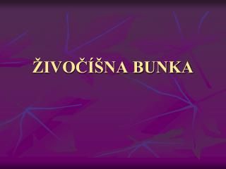 ŽIVOČÍŠNA BUNKA