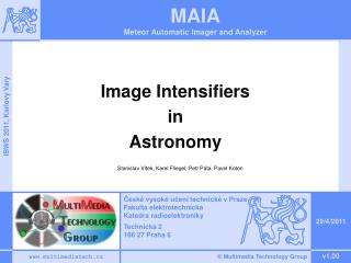 Image Intensifiers in Astronomy