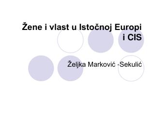 Žene i vlast u Istočnoj Europi i CIS