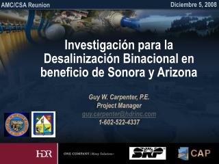 Investigación para la Desalinización Binacional en beneficio de Sonora y Arizona