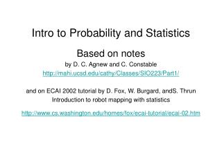 Intro to Probability and Statistics