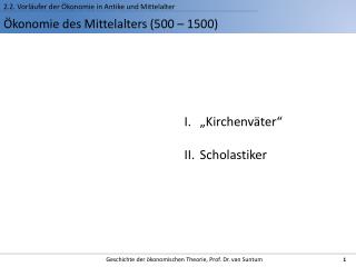 Ökonomie des Mittelalters (500 – 1500)
