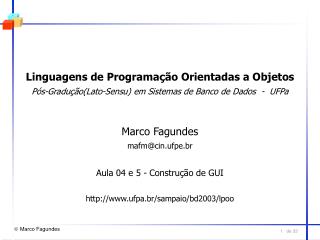 Linguagens de Programação Orientadas a Objetos