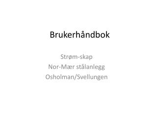 Brukerhåndbok