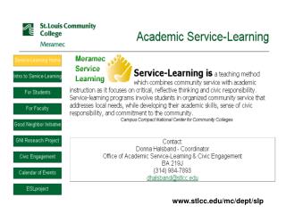 Distinctions Among Service Programs Letter from Meramec President Dr. Lynn Suydam Learning Pyramid