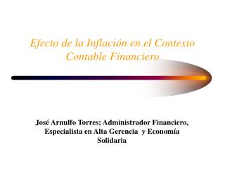 Efecto de la Inflación en el Contexto Contable Financiero