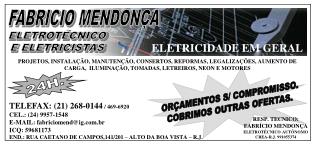 TELEFAX: (21) 268-0144 / 469-6920 CEL.: (24) 9957-1548 E-MAIL: fabriciomend@ig.br