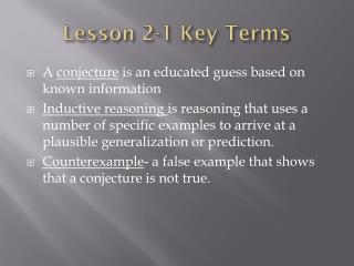 Lesson 2-1 Key Terms