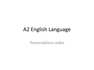 A2 English Language