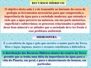 RECURSOS HÍDRICOS