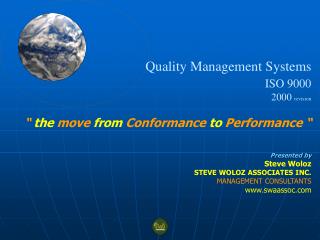 Quality M anagement S ystems ISO 9000 2000 revision