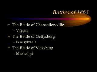 Battles of 1863