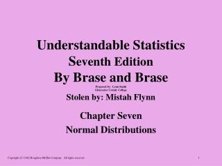 Chapter Seven Normal Distributions