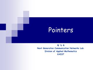 Pointers