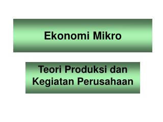 Ekonomi Mikro
