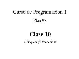 Curso de Programación 1 Plan 97