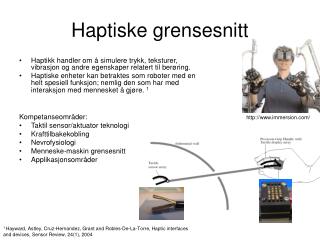 Haptiske grensesnitt