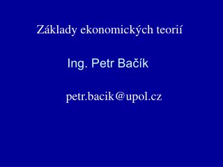 Ing. Petr Bačík