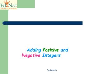 Adding Positive and Negative Integers