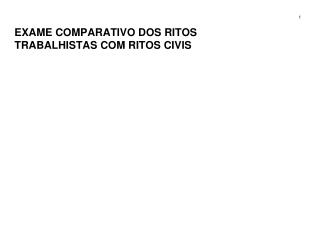 EXAME COMPARATIVO DOS RITOS TRABALHISTAS COM RITOS CIVIS