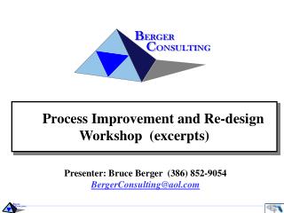 Process Improvement and Re-design Workshop (excerpts)
