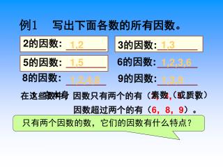 写出下面各数的所有因数。