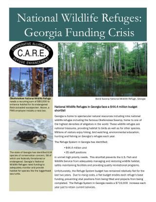 National Wildlife Refuges in Georgia face a $44.4 million budget shortfall