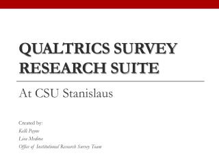 Qualtrics Survey Research Suite