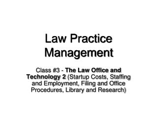 Law Practice Management
