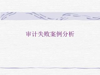 审计失败案例分析