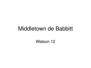 Middletown de Babbitt