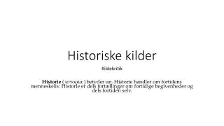 Historiske kilder