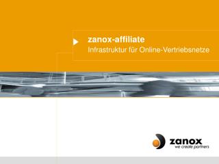 zanox-affiliate Infrastruktur für Online-Vertriebsnetze