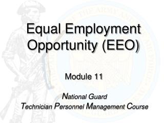 Equal Employment Opportunity (EEO)