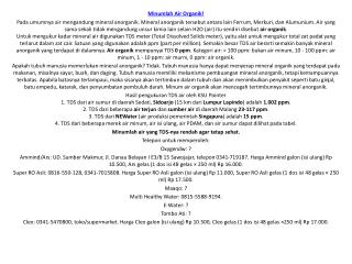 Minumlah Air Organik!