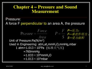 Chapter 4 – Pressure and Sound Measurement