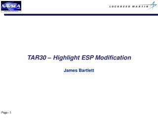 TAR30 – Highlight ESP Modification